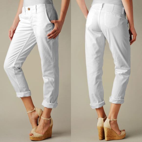 True Religion | Jordan Boyfriend White Button Fly Mid Rise Straight Leg Pants - Picture 1 of 10